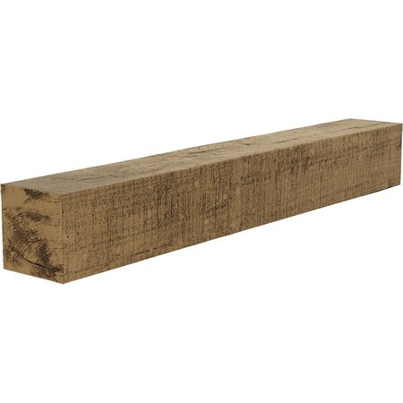 EKENA MILLWORK Rough Cedar Faux Wood Fireplace Mantel, NaturaL x 8"D x 48"W MANURC04X08X48NG